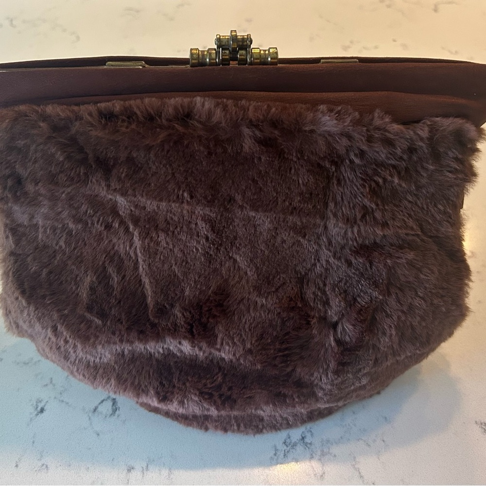 Vintage Brown Fur Clutch